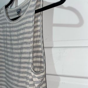 Cropped striped racerback tank